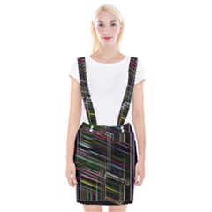 False Prismatic Black Background Braces Suspender Skirt by Bangk1t