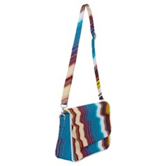 Line Vertical Lines Color Lines Shoulder Bag With Back Zipper by Bangk1t