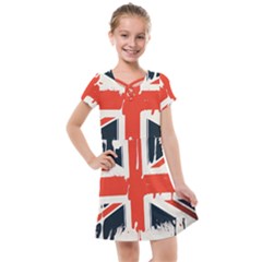 Union Jack England Uk United Kingdom London Kids  Cross Web Dress by Bangk1t