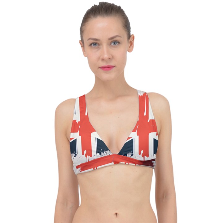 Union Jack England Uk United Kingdom London Classic Banded Bikini Top