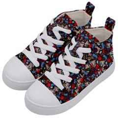 Harmonious Chaos Vibrant Abstract Design Kids  Mid-top Canvas Sneakers by dflcprintsclothing