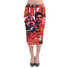 Carlos Sainz Velvet Midi Pencil Skirt