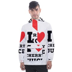 I Love Cherry Juice Men s Front Pocket Pullover Windbreaker by ilovewhateva