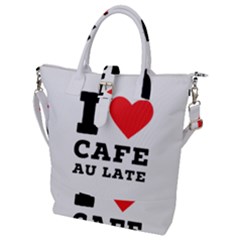 I Love Cafe Au Late Buckle Top Tote Bag by ilovewhateva