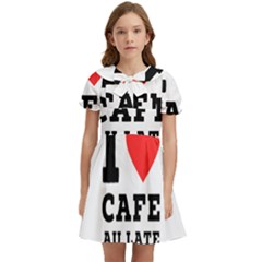 I Love Cafe Au Late Kids  Bow Tie Puff Sleeve Dress by ilovewhateva