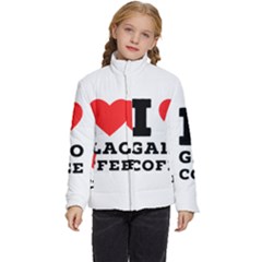 I Love Galao Coffee Kids  Puffer Bubble Jacket Coat