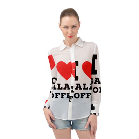 I Love Galao Coffee Long Sleeve Chiffon Shirt by ilovewhateva
