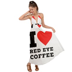 I Love Red Eye Coffee Backless Maxi Beach Dress by ilovewhateva