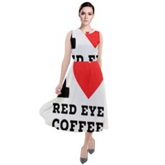 I Love Red Eye Coffee Round Neck Boho Dress by ilovewhateva