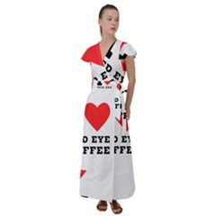 I Love Red Eye Coffee Flutter Sleeve Maxi Dress by ilovewhateva