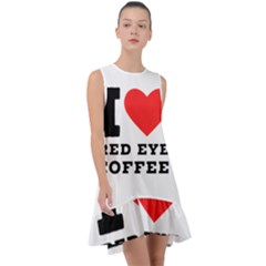 I Love Red Eye Coffee Frill Swing Dress by ilovewhateva