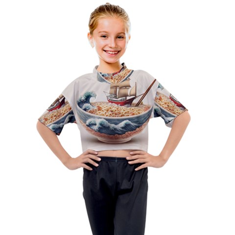 Noodles Pirate Chinese Food Food Kids Mock Neck Tee by Ndabl3x