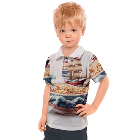 Noodles Pirate Chinese Food Food Kids  Polo Tee by Ndabl3x
