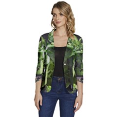 Drink Spinach Smooth Apple Ginger Women s One-button 3/4 Sleeve Short Jacket by Ndabl3x