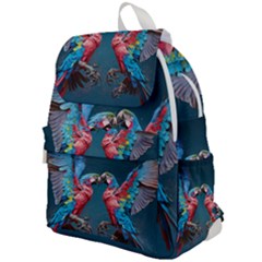 Birds Parrots Love Ornithology Species Fauna Top Flap Backpack by Ndabl3x