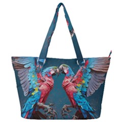 Birds Parrots Love Ornithology Species Fauna Full Print Shoulder Bag by Ndabl3x