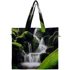 Waterfall Moss Korea Mountain Valley Green Forest Canvas Travel Bag by Ndabl3x