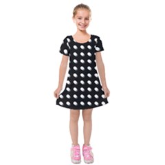 Background Dots Circles Graphic Kids  Short Sleeve Velvet Dress by Ndabl3x