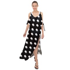 Background Dots Circles Graphic Maxi Chiffon Cover Up Dress by Ndabl3x