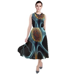 Organism Neon Science Round Neck Boho Dress by Ndabl3x