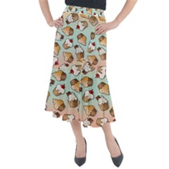 Cupcakes Cake Pie Pattern Midi Mermaid Skirt by Ndabl3x