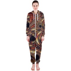 Geometric Art Fractal Abstract Art Hooded Jumpsuit (ladies) by Ndabl3x