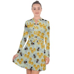 Honey Bee Bees Pattern Long Sleeve Panel Dress by Ndabl3x