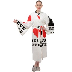 I Love Breve Coffee Maxi Velvet Kimono by ilovewhateva