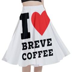 I Love Breve Coffee A-line Full Circle Midi Skirt With Pocket by ilovewhateva