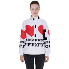 I Love Espresso Coffee Women s High Neck Windbreaker by ilovewhateva