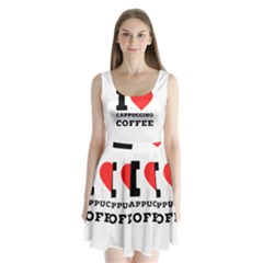 I Love Cappuccino Coffee Split Back Mini Dress  by ilovewhateva