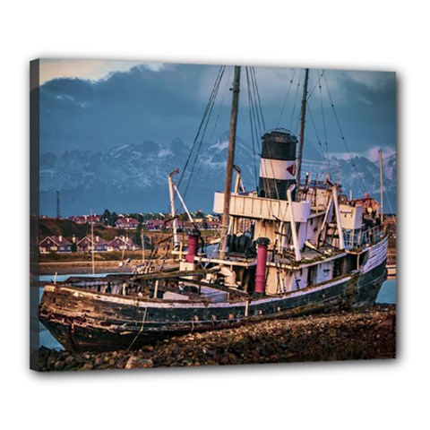 End Of The World: Nautical Memories At Ushuaia Port, Argentina Canvas 20  X 16  (stretched) by dflcprintsclothing