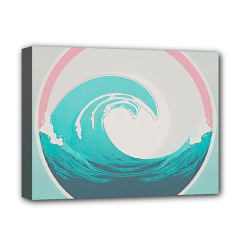Waves Tidal Ocean Sea Tsunami Wave Minimalist Deluxe Canvas 16  X 12  (stretched)  by Wav3s