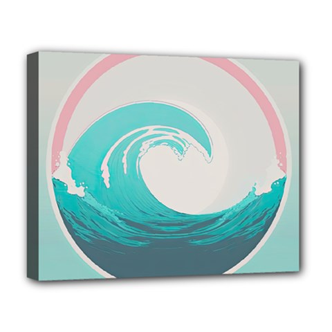 Waves Tidal Ocean Sea Tsunami Wave Minimalist Deluxe Canvas 20  X 16  (stretched) by Wav3s