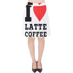 I Love Latte Coffee Velvet High Waist Skirt by ilovewhateva