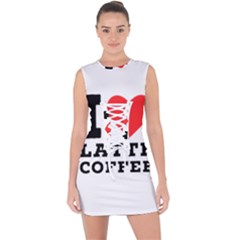 I Love Latte Coffee Lace Up Front Bodycon Dress by ilovewhateva