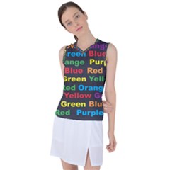 Red-yellow-blue-green-purple Women s Sleeveless Sports Top by Wav3s