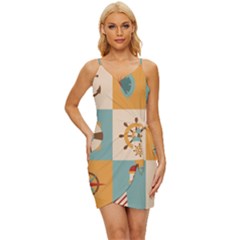 Nautical-elements-collection Wrap Tie Front Dress by Wav3s