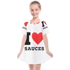 I Love Sauces Kids  Smock Dress by ilovewhateva