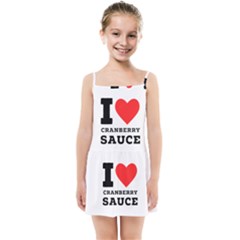 I Love Cranberry Sauce Kids  Summer Sun Dress by ilovewhateva