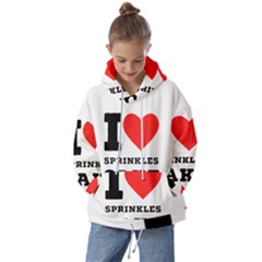 I Love Sprinkles Cake Kids  Oversized Hoodie by ilovewhateva