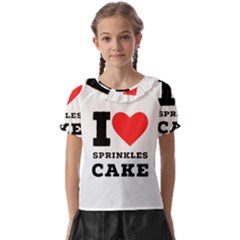 I Love Sprinkles Cake Kids  Frill Chiffon Blouse by ilovewhateva