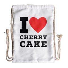 I Love Cherry Cake Drawstring Bag (large) by ilovewhateva
