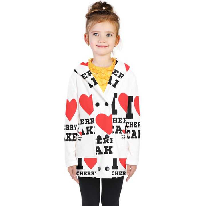 I love cherry cake Kids  Double Breasted Button Coat