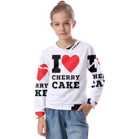 I Love Cherry Cake Kids  Long Sleeve Tee With Frill  by ilovewhateva