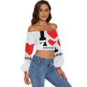 I love ambrosia Long Sleeve Crinkled Weave Crop Top View3