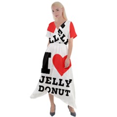 I Love Jelly Donut Cross Front Sharkbite Hem Maxi Dress by ilovewhateva
