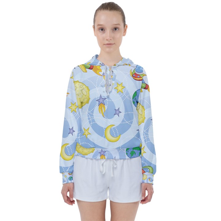 Science Fiction Outer Space Women s Tie Up Sweat