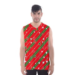 Christmas Paper Star Texture Men s Basketball Tank Top by Ndabl3x