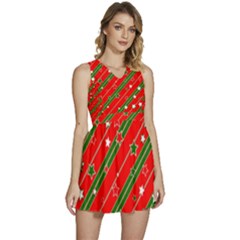 Christmas Paper Star Texture Sleeveless High Waist Mini Dress by Ndabl3x